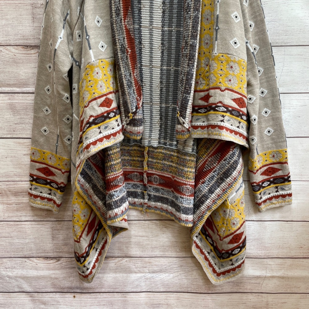 ANTHROPOLOGIE FREEWAY AZTEC PRINT OPEN FRONT SWEATER - Picture 3 of 7